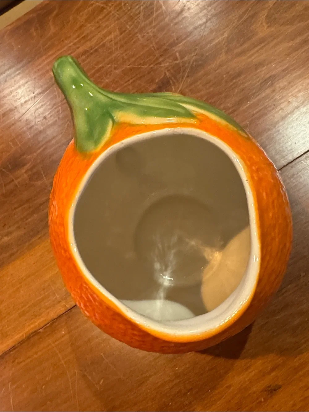 Williams Sonoma Orange Pitcher Vintage Made in Italy Beverage Leaves Cottagecore